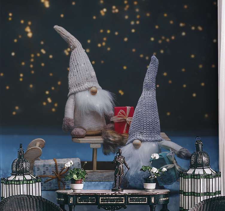 Fotobehang kerst feestelijke gnoom viering - TenStickers