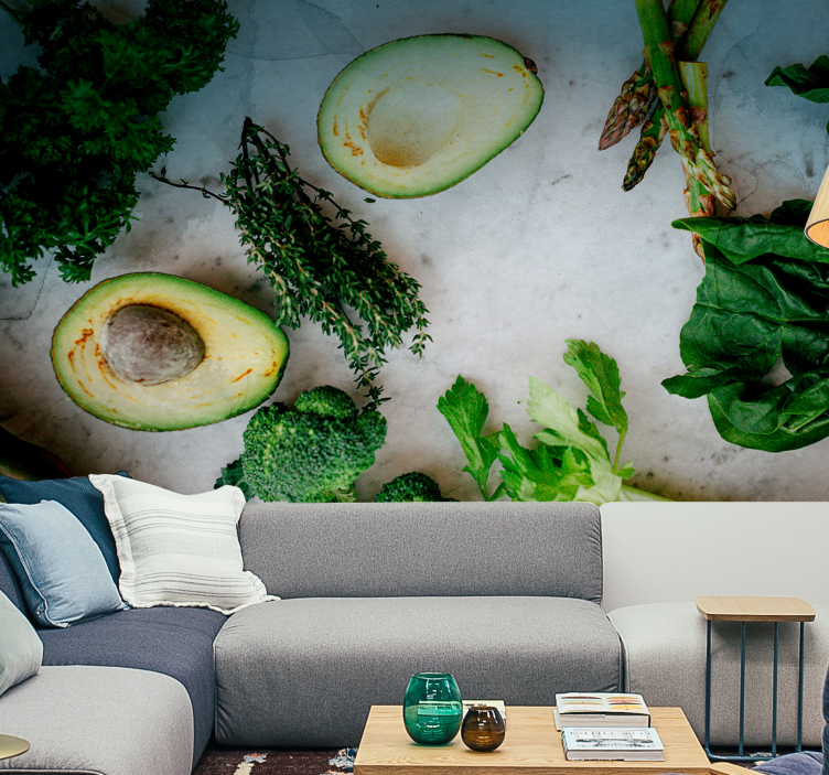 Fotobehang keuken vers avocado arrangement - TenStickers