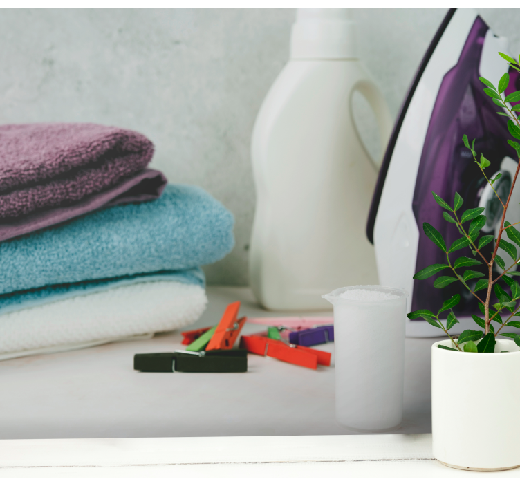 Fotobehang keuken wasbenodigdheden display - TenStickers