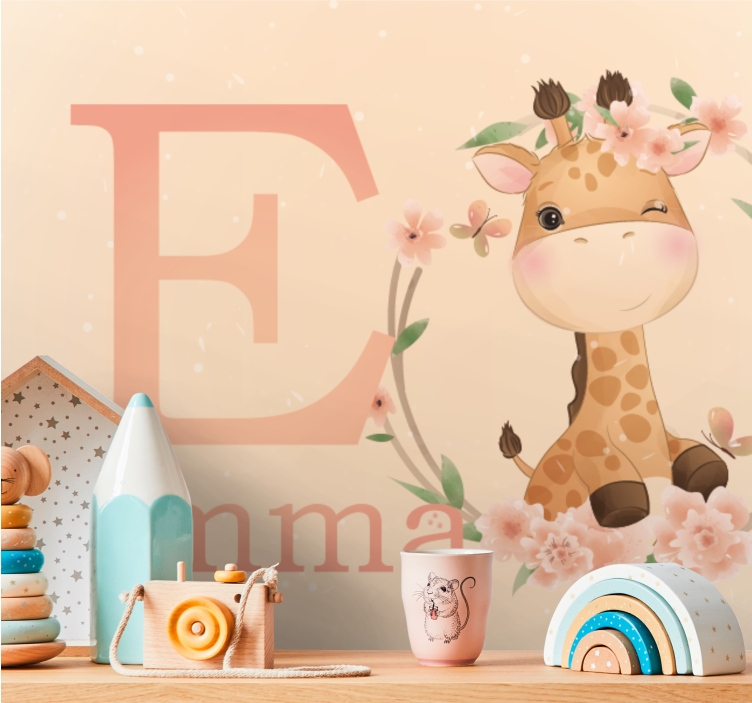 Fotobehang kinderkamer schattig giraffe ontwerp - TenStickers