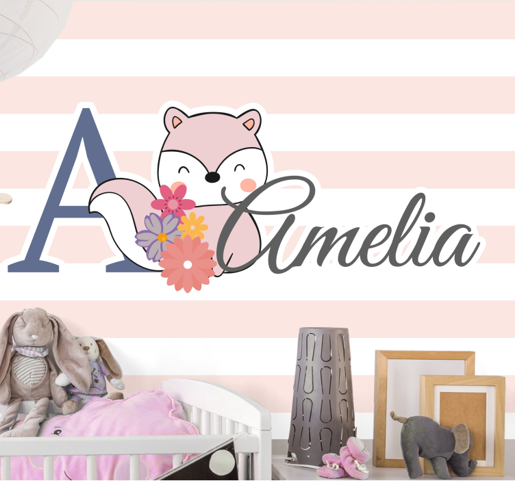 Fotobehang kinderkamer schattig vos ontwerp - TenStickers