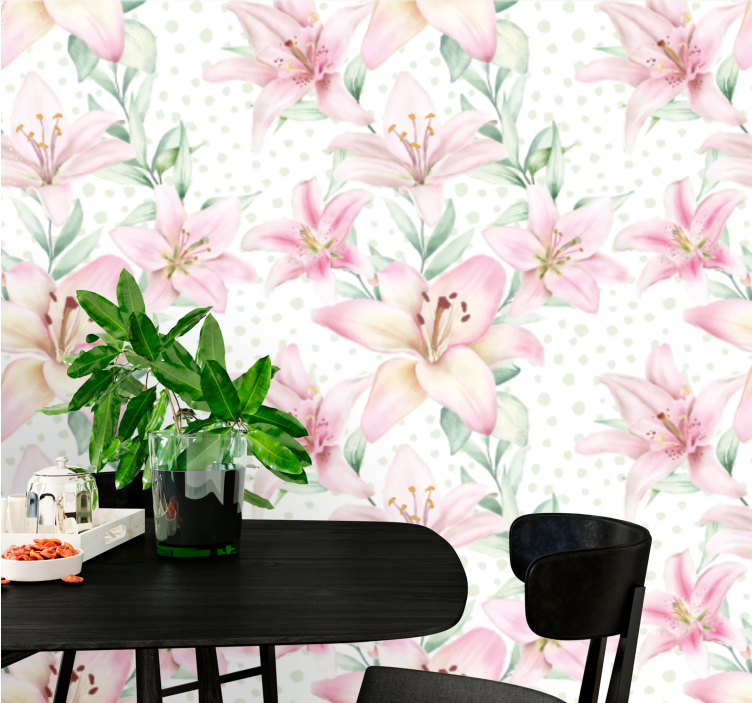 Fotobehang klaprozen delicate lelie bloemige - TenStickers