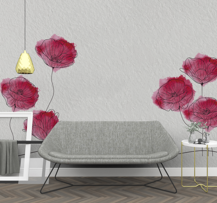 Fotobehang klaprozen delicate poppy blooms - TenStickers