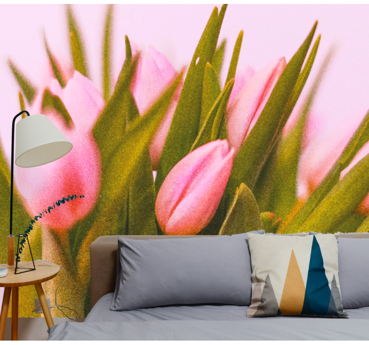 Fotobehang klaprozen pink tulpenbloesems - TenStickers