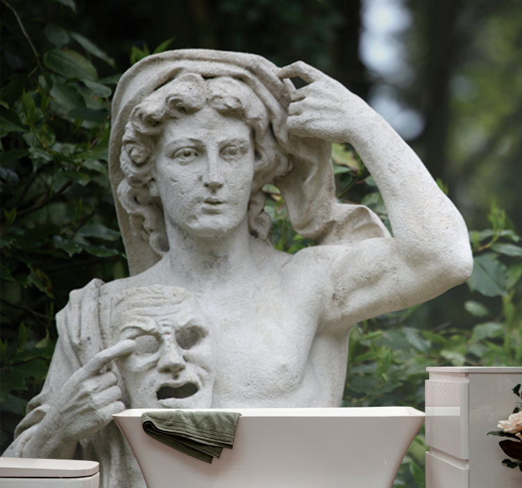 Fotobehang klassiek beeldhouwwerk display - TenStickers