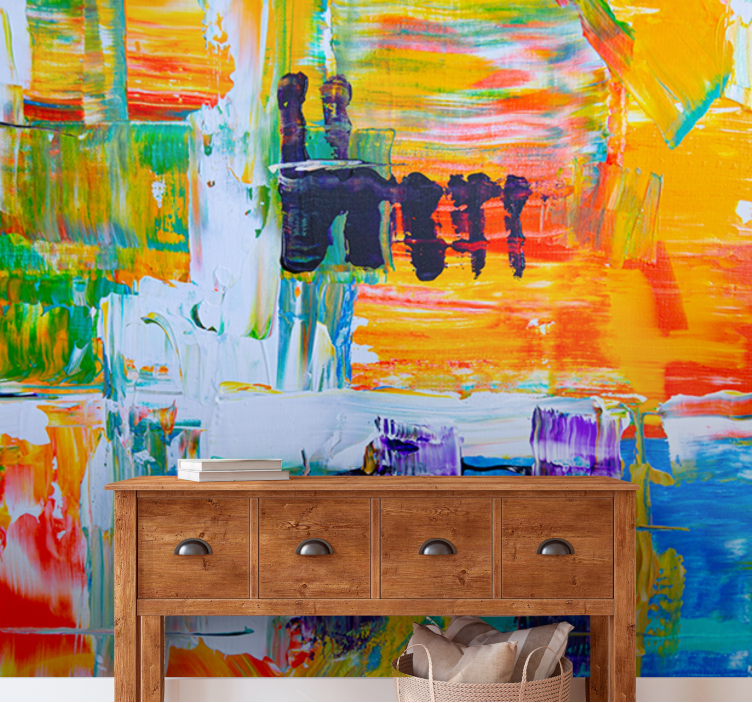 Fotobehang kunst levendige abstracte compositie - TenStickers