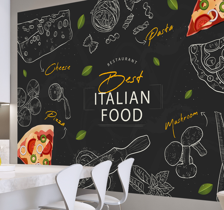 Fotobehang muziek italiaanse culinaire lekkernijen - TenStickers