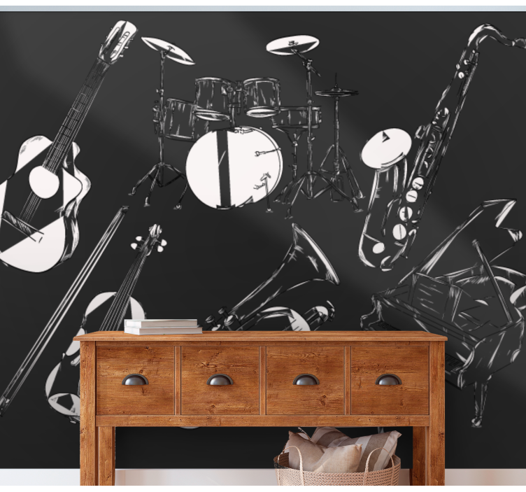 Fotobehang muziek muziekinstrumenten collectie - TenStickers