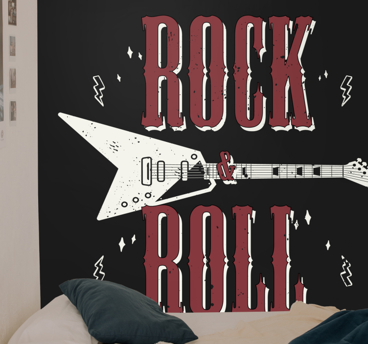 Fotobehang muziek rockgitaar ontwerp - TenStickers