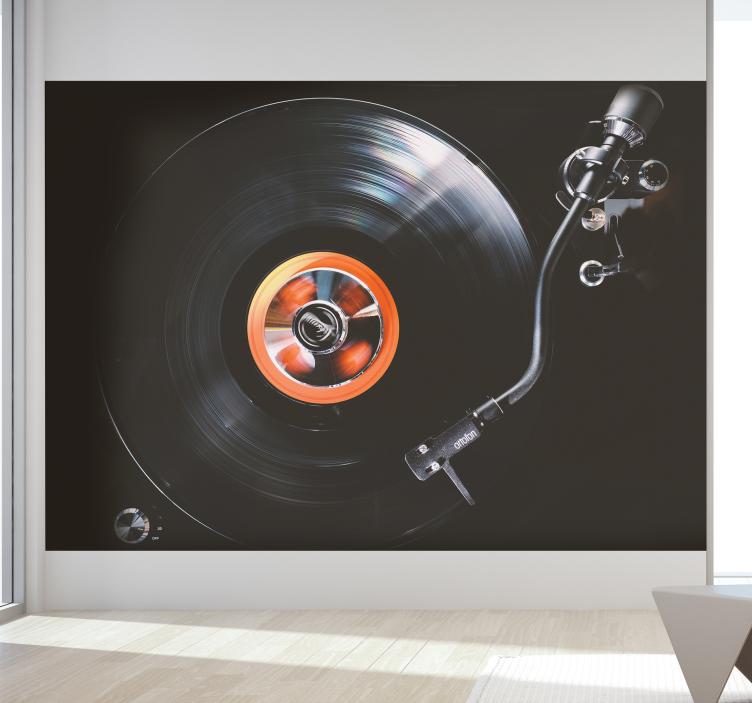 Fotobehang muziek vinyl platen speler - TenStickers