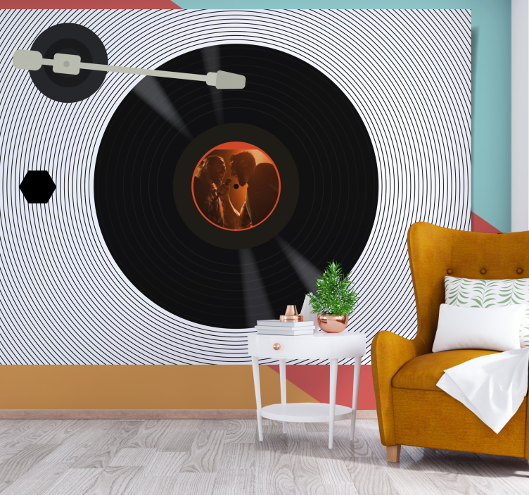 Fotobehang muziek vinylplaat liefde - TenStickers