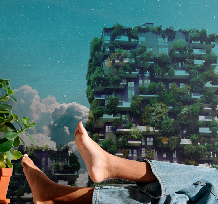 Fotobehang natuur groene verticale tuin - TenStickers