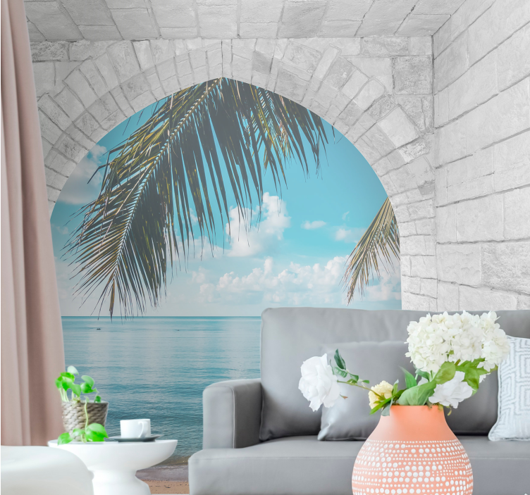Fotobehang natuur palm tree retreat - TenStickers