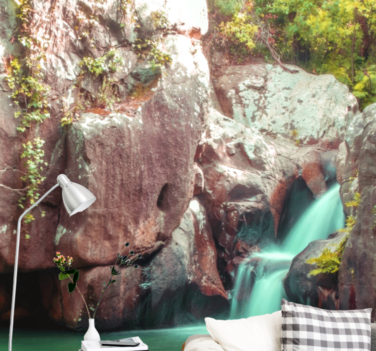 Fotobehang natuur rustgevende waterval scenery - TenStickers