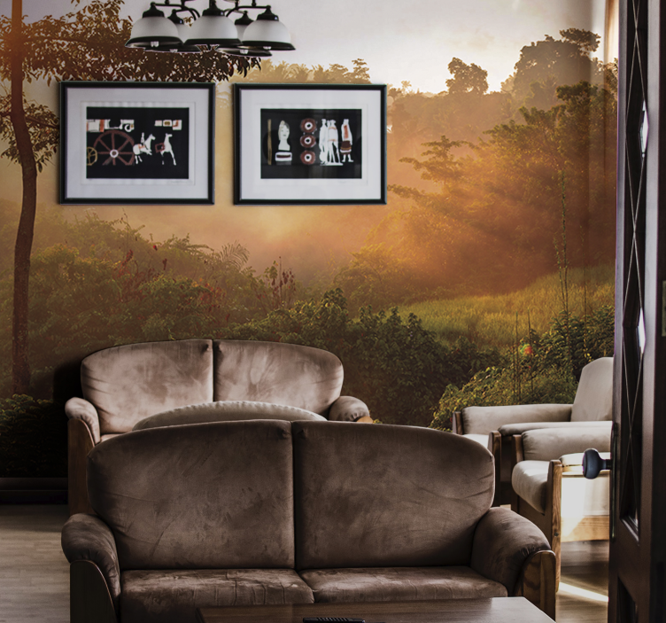 Fotobehang natuur rustige boslandschap - TenStickers