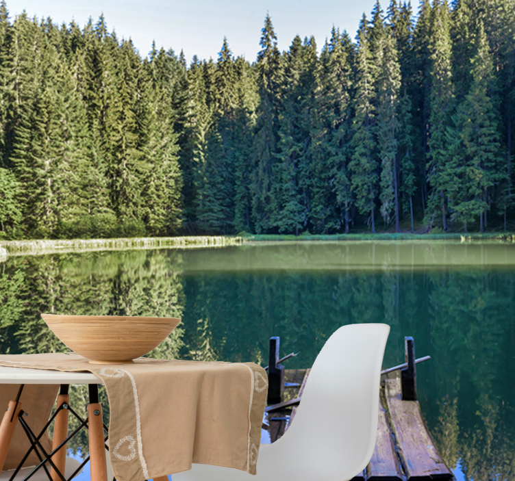 Fotobehang natuur rustige bosreflectie - TenStickers