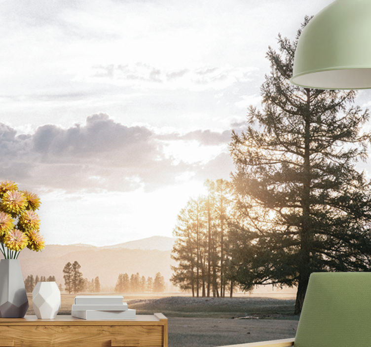 Fotobehang natuur serene den silhouet - TenStickers