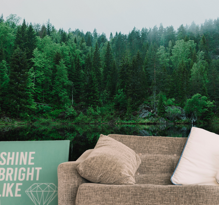 Fotobehang natuur vredige bosreflectie - TenStickers