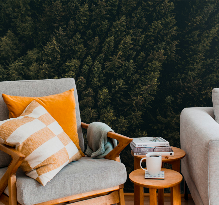 Fotobehang natuur weelderig groen bladerdak - TenStickers