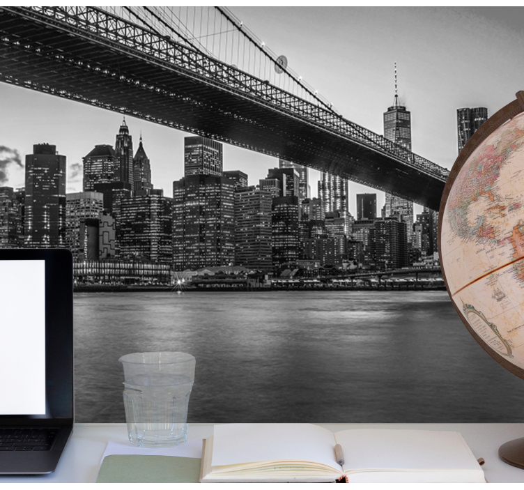 Fotobehang new york brooklyn bridge stadslandschap - TenStickers