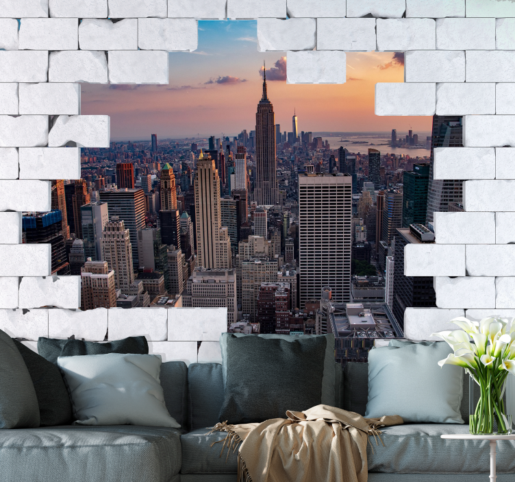 Fotobehang new york skyline zonsondergang - TenStickers