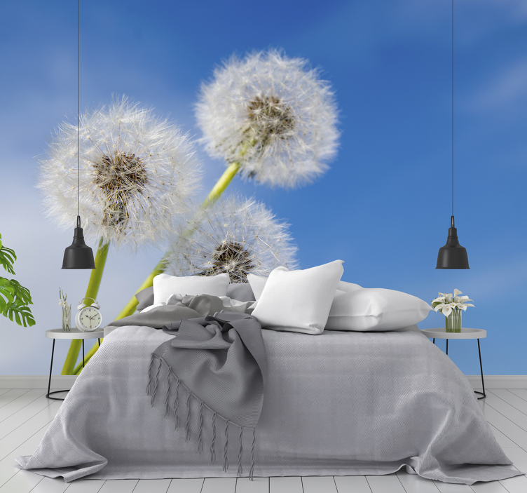 Fotobehang paardenbloem dandelion seeds bries - TenStickers