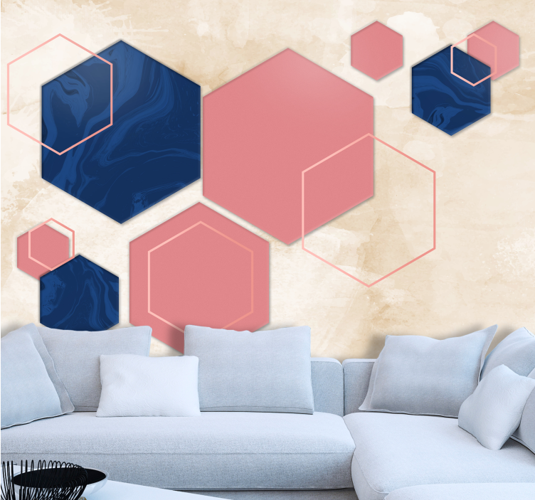 Fotobehang patronen geometrische hexagonale patronen - TenStickers