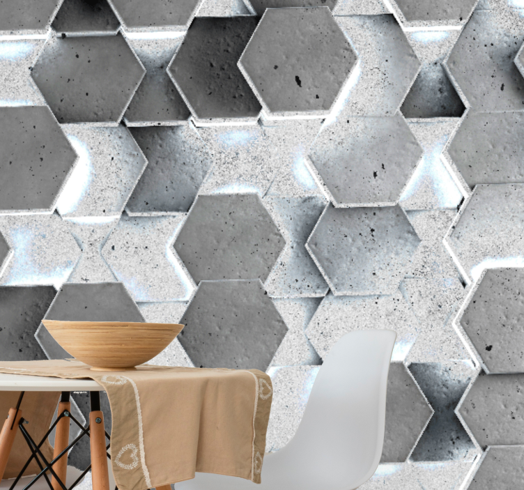 Fotobehang patronen hexagonaal betonpatroon - TenStickers