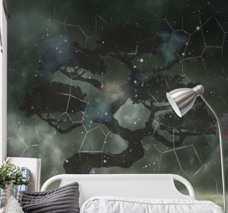 Fotobehang ruimte celestial tree silhouette - TenStickers