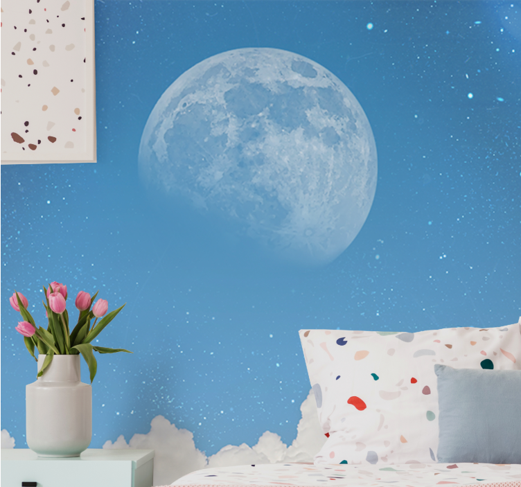 Fotobehang ruimte lunar avond skyline - TenStickers