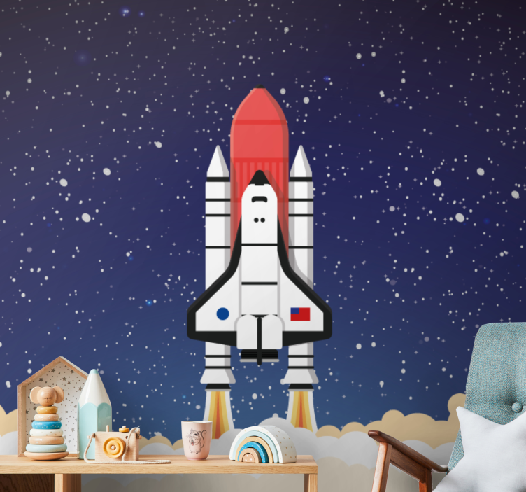 Fotobehang ruimte rocket lancering avontuur - TenStickers