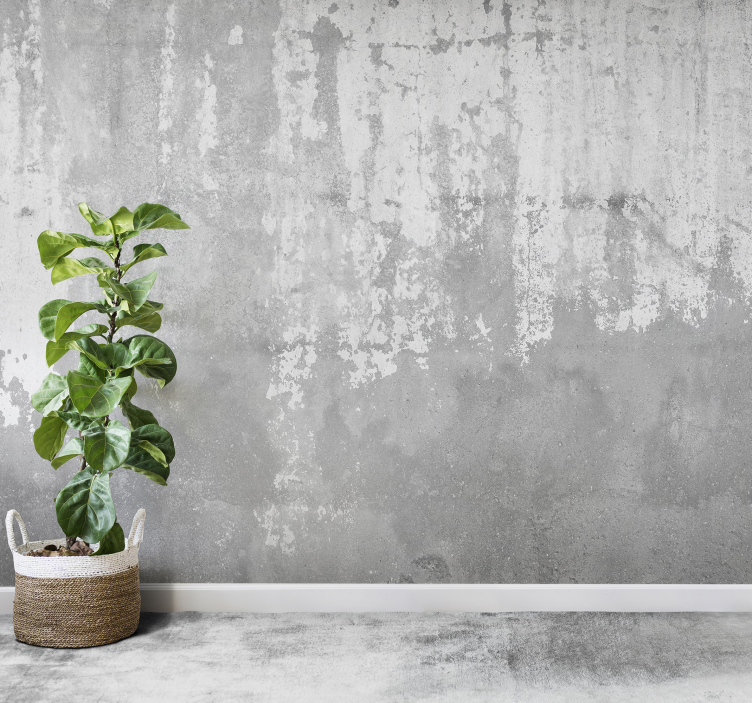 Ruwe betonnen stenen muur fotobehang - TenStickers