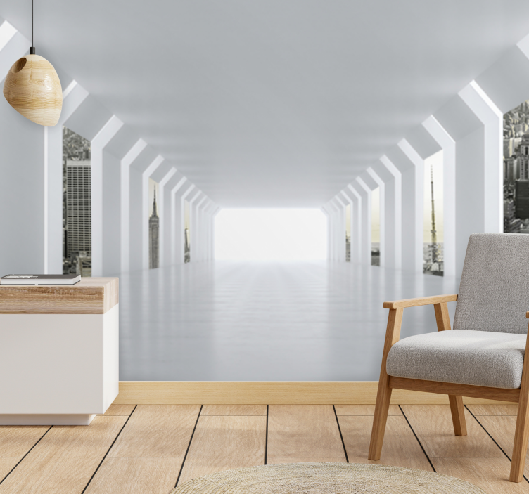 Fotobehang stad futuristisch stadsgezicht - TenStickers