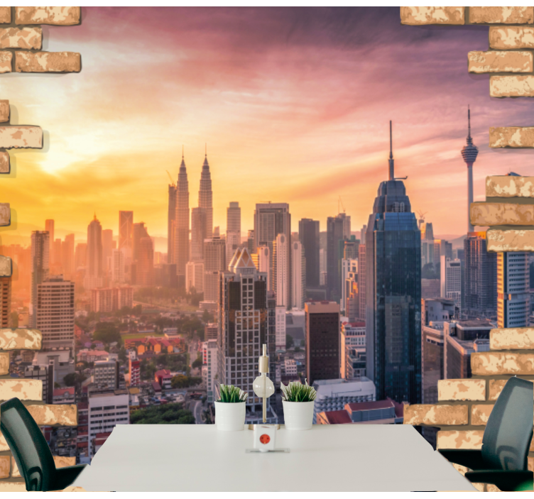 Fotobehang stad kuala lumpur skyline - TenStickers