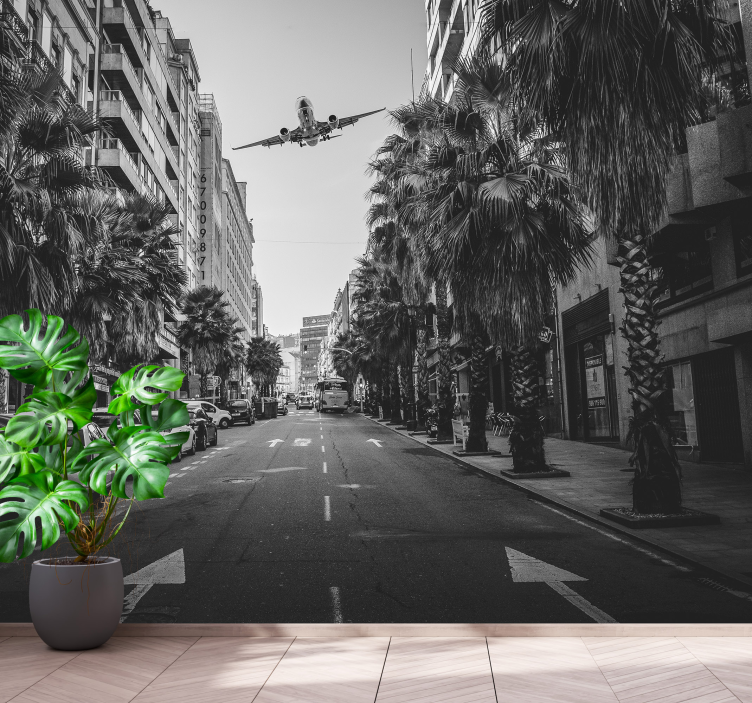 Fotobehang stad luchtfoto van stedelijke scène - TenStickers