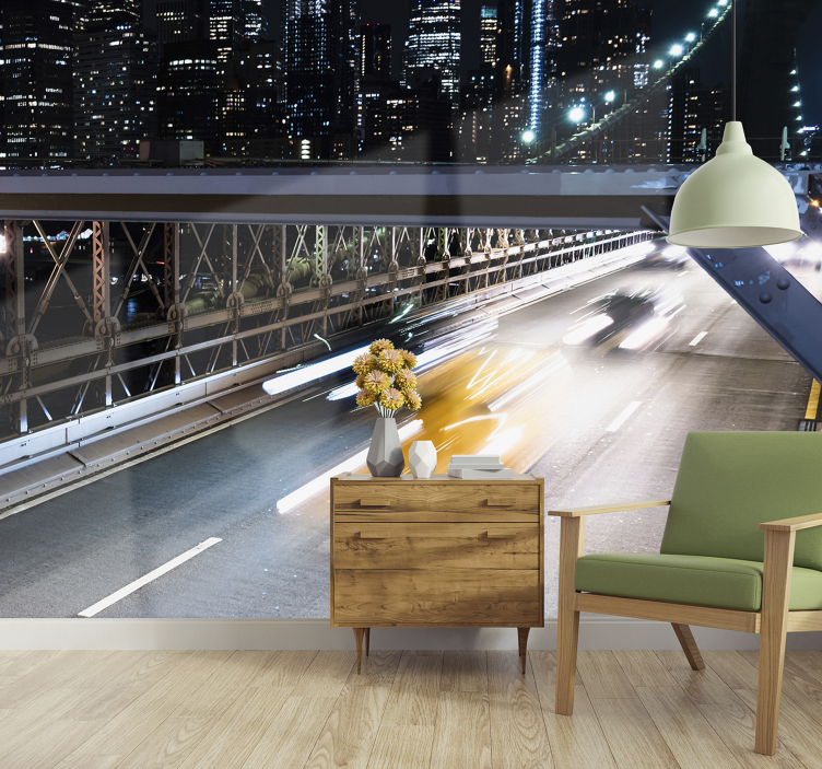 Fotobehang stad nachtlichten van de stad - TenStickers