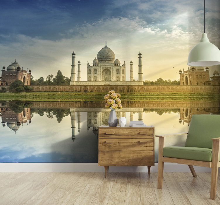 Fotobehang stad taj mahal spiegelbeeld - TenStickers