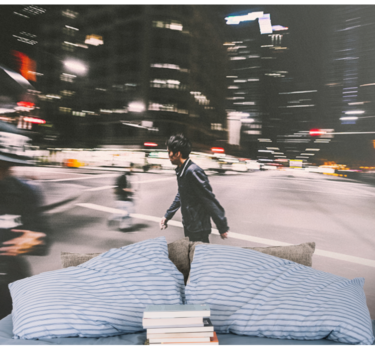 Fotobehang stad urban night skate - TenStickers