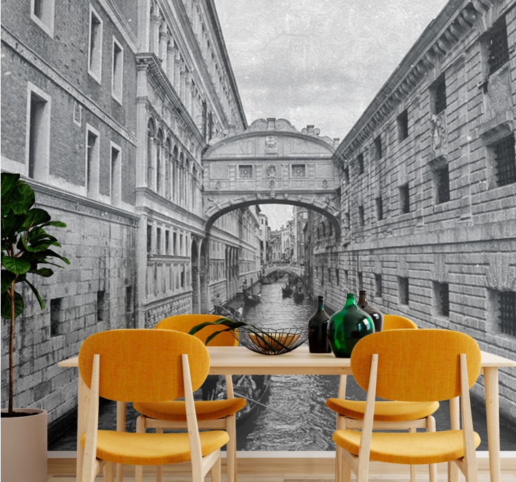 Fotobehang stad venetiaans waterwegzicht - TenStickers