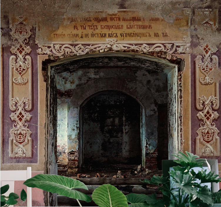 Fotobehang stad verlaten retro architectuur - TenStickers