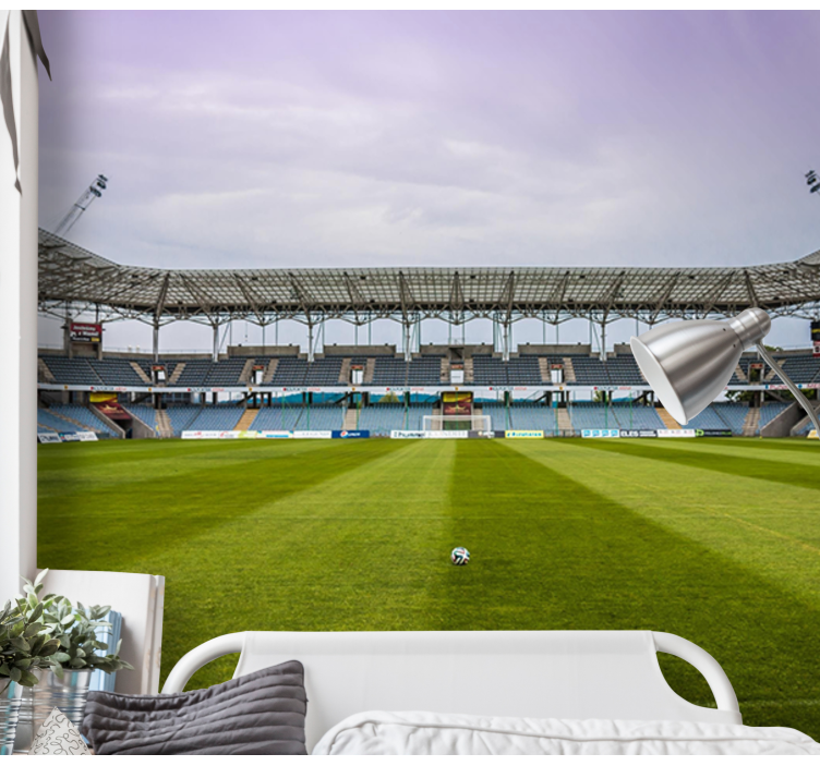 Fotobehang stad voetbalveld scène - TenStickers
