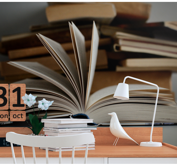 Fotobehang tekst open boek scène - TenStickers