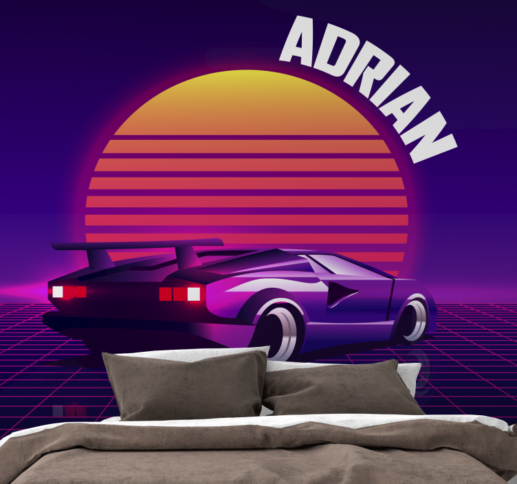 Fotobehang voertuigen retro raceauto - TenStickers