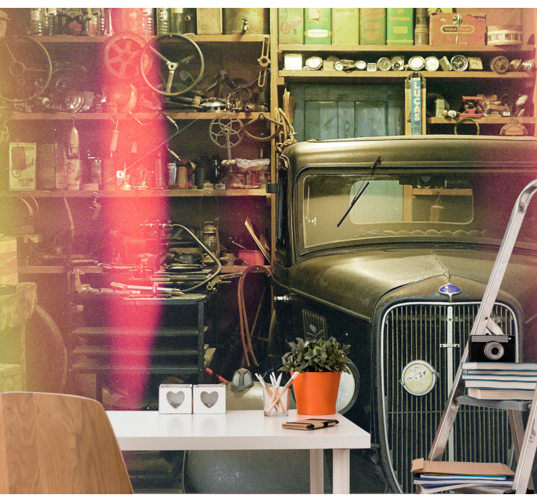 Fotobehang voertuigen vintage automobiel showcase - TenStickers