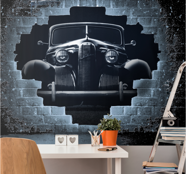 Fotobehang voertuigen vintage automobiel voorkant - TenStickers
