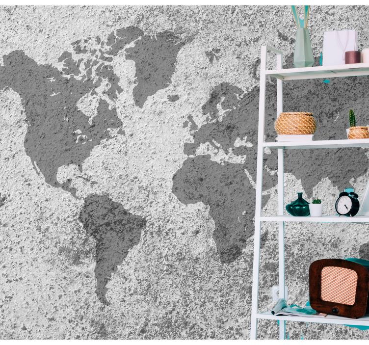 Fotobehang wereldkaart artistieke globe kaart - TenStickers