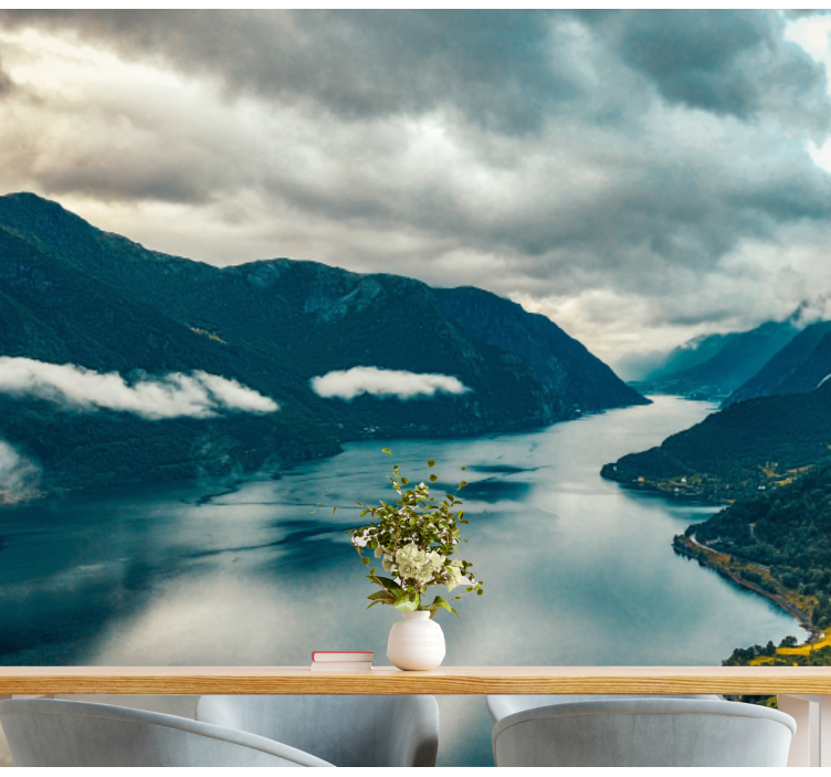 Fototapet landschap bergmeer spiegel - TenStickers