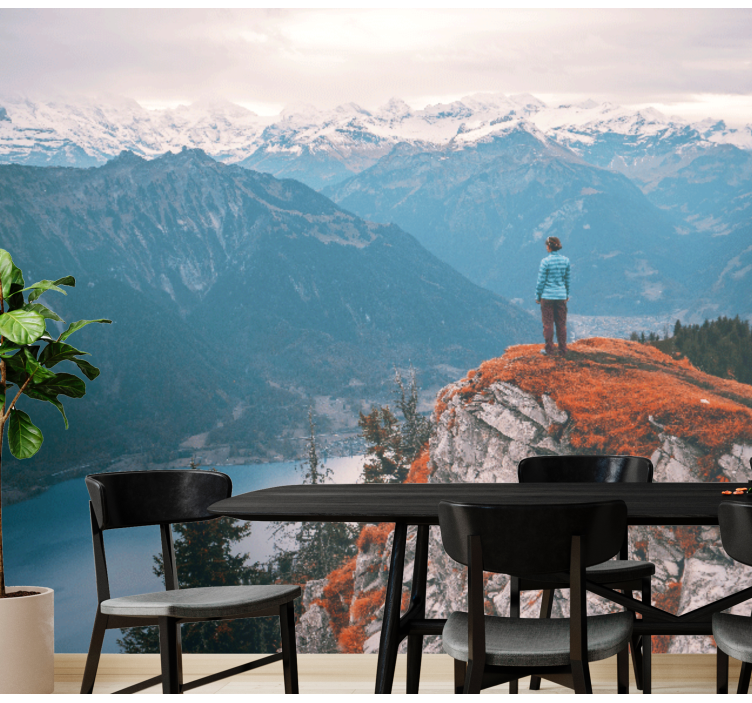 Fototapet landschap bergzicht sereniteit - TenStickers