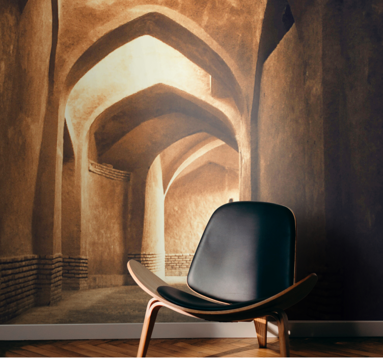 Fototapet landschap oude booggangen passage - TenStickers