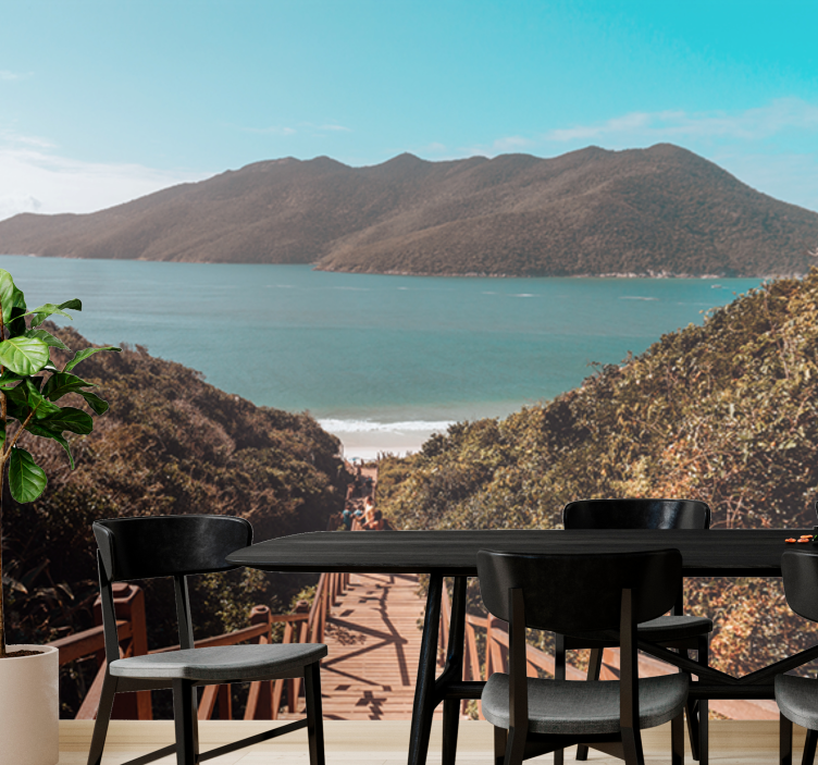 Fototapet landschap rustige oceaanpad - TenStickers